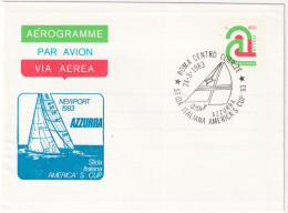 1983-lire 450 Newport Azzurra America's Cup Annullo Speciale (24.8) Non Viaggiat - 1981-90: Poststempel