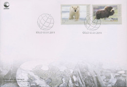 Norwegen 2011 Eisbär Moschusochse Ersttagsbrief 1744/45 FDC (X19842) - FDC