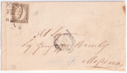 Sardegna-1861 C.10 (14C) Ben Marginato, Soprascritta Palermo (25.9). Tariffa Spe - Sardegna