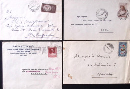 1957-tutti I Commemorativi Da Lire 25 Emessi Nel '57 Isolati Su 8 Buste - 1946-60: Poststempel