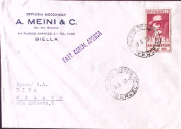 1959-PRAMPOLINI Lire 15 (860) Isolato Su Fattura Commerciale - 1946-60: Poststempel