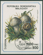 Madagaskar 1990 Pilze Flaschenstäubling Block 154 Gestempelt (C62499) - Madagascar (1960-...)