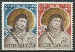 Vatikan 1953 Heilige Klara Von Assisi 207/08 Postfrisch - Ungebraucht