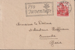 1938 Schweiz Kleinbrief 97.7x11.5 Cm, Zum:CH 327y, Mi:CH 215y, San Salvatore, (Flagg Stempel: Pro Juventute) - Taxe