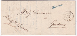 1873-LAVONE Corsivo Collettoria Verde Su Piego (14.5) - Marcofilía