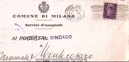 1945-Imperiale Senza Fasci C.50 (538) Isolato Su Piego Milano (27.6) - Marcophilie