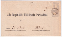 1862-FRANCOBOLLO STAMPE Coppia C.1 (19) Su Piego Bergamo (22.8) - Marcophilie