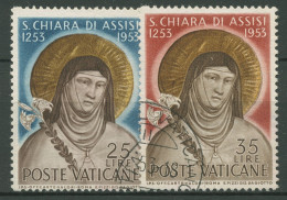 Vatikan 1953 Heilige Klara Von Assisi 207/08 Gestempelt - Oblitérés