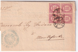 1875-FR.LLI SERVIZIO Blocco Quattro C.5 (2)dentellatura Perfetta Su Piego Verona - Storia Postale