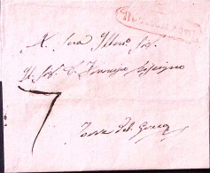 1857-NAPOLI Ovale Monteleone Cartella Rossa Su Lettera Completa Testo(19.2) Per  - ...-1850 Voorfilatelie