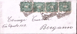 1898-STEMMA Due Coppie C.5 (67) Su Busta Milano (10.3) - Storia Postale