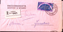 1953-PATTO ATLANTICO Lire 60 (724) Isolato Su Piego Raccomandato Torino (20.8) - 1946-60: Poststempel