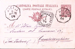 1904-AIELLI Ottagonale Collettoria (6.3) Su Cartolina Postale Floreale C.10 Mill - Entero Postal
