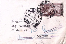 1951-ITALIA LAVORO Lire 6 (638) Isolato Su Biglietto Visita - 1946-60: Poststempel