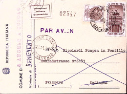 1964-EX COMBATTENTI Lire 30 + Siracusana Lire 100 Su Cartolina Via Aerea S. Ange - 1961-70: Poststempel