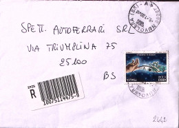 2000-AVVENTO ANNO 2000 L.4800 Isolato Su Raccomandata Nuvolera (5.1)isolato - 1991-00: Storia Postale