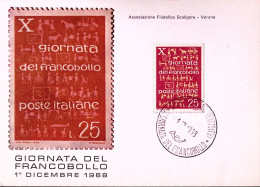 1968-MOGLIANO VENETO X GIORNATA FRANCOBOLLO (1.12) Annullo Speciale Su Cartolina - 1961-70: Poststempel