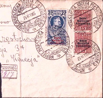 1935-(F=on Piece) POLONIA Monumento Pilsudki Serie Cpl. (389A/B) Su Largo Framme - Briefe U. Dokumente