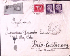 1945-Imperiale Sopr. PM Lire 5 (12) + Imperiale Senza Fasci Coppia Lire 1 (531)  - Marcophilia