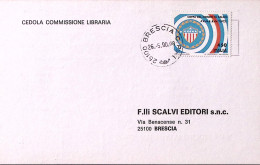 1990-CAMPIONATI MONDO Lire 450 U.S.A. Isolato Su Cedola Commissione Libraria Bre - 1981-90: Storia Postale