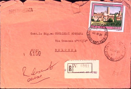 1981-TURISTICA 8 Emissione 900 Tarquinia Isolato Su Raccomandata - 1981-90: Poststempel