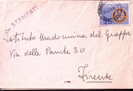 1971-ROTARY Lire 25 Isolato Su Stampe Firenze (26.4) - 1971-80: Storia Postale
