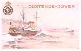 1924-Belgio Cartolina Postale C.5/30 Pubblicitaria OOSTENDE-DOVER, Nuova - Publicidad