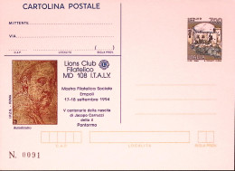 1994-LIONS EMPOLI Cartolina Postale IPZS Lire 700 Nuova - Entero Postal