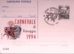 1994-CARNEVALE VIAREGGIO Cartolina Postale IPZS Lire 700 Con Ann Spec - Entero Postal