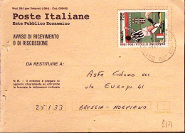 1995-JUVENTUS Campione 94/95 Lire 750 Isolato Su Avviso Ricevimento - 1991-00: Storia Postale