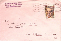 1995-GENTILE Lire 750 Isolato Su Busta - 1991-00: Poststempel