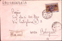 1969-50^ VITTORIA Lire 50 Isolato Su Raccomandata - 1961-70: Poststempel