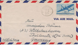USA Air Mail Cover Sent To Germany  British Zone Chicago 10-9-1946 - 2c. 1941-1960 Storia Postale