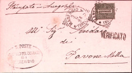 1894-MANERBIO/(BRESCIA) Tondo Riquadrato (9.6) Su Piego Affrancato Cifra C.1 - Storia Postale