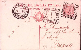 1914-MONTICHIARI Tondo Riquadrato (6.3) Su Cartolina Postale Leoni C.10 (mill. 1 - Entero Postal