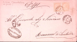 1876-BUSTO ARSIZIO C.2 (6.4) Su Piego Affrancato Coppia Effigie C.10 - Storia Postale