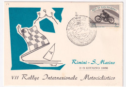 1956-SAN MARINO/VII^Rallye Internazionale Motociclismo (2-3.6) Annullo Speciale  - Altri & Non Classificati