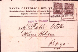1947-R.A. Coppia Lire 1 (7) Su Busta Rovigo (26.6.47) - Marcophilie