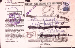1965-Michelangiolesca Lire 200 (915) Isolato Su Notif. Atti Giud. - 1961-70: Storia Postale