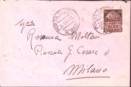 1941-MARIDIFE EGEO B.N. 300 + PM N.550 (24.3.41) Su Busta Affr. Rodi C.50 - Ägäis