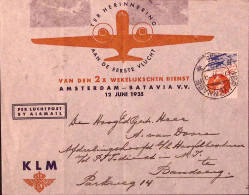 1935-OLANDA NEDERLAND I^volo KLM AMSTERDAM-BATAVIA  C.36 Gravenhage(.6) Arrivo B - Posta Aerea