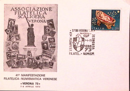 1973-ITALIA 41 Manif. Filatelica/Verona (7.4) Ann. Spec - 1971-80: Storia Postale