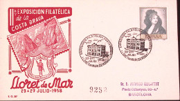 1958-SPAGNA Mostra Filatelica Lloret De Mar (23.7) Ann. Spec. - Sonstige & Ohne Zuordnung