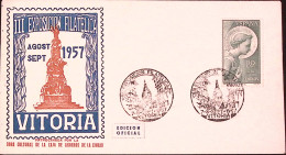 1957-SPAGNA Mostra Filatelica Vitoria (7.9) Ann. Spec. - Autres & Non Classés