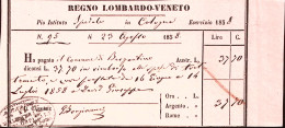 1858-LOMBARDO VENETO Ricevimento Uta Rilasciata A Cologne (23.8.58) - Lombardo-Veneto