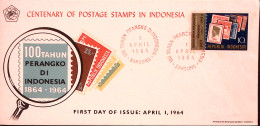 1964-Indonesia 100 Anniv. Francobollo (389) Su Fdc - Indonesië