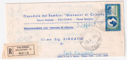 1963-U.P.U. Lire 70 (962) Isolato Su Piego Raccomandato Palermo (23.12) - 1961-70: Marcofilia
