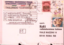 1997-FRODE POSTALE Cartolina Concorso RAI Con Palese Frode Milano (11.10) Non Ta - 1991-00: Storia Postale