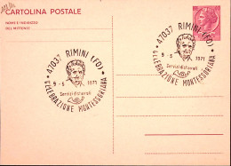 1971-CELEBRAZIONE MONTESSORIANA/RIMINI (9.5.71) Ann. Speciale Cartolina Postale - 1971-80: Poststempel