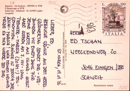 1980-FONTANA MELOGRANO Lire 120 Isolato Su Cartolina (Ortisei) Per La Svizzera - 1971-80: Storia Postale